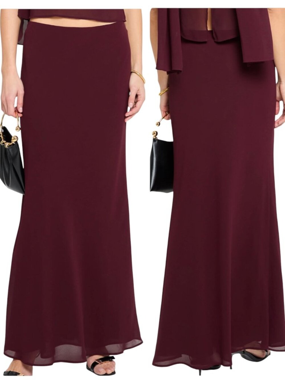 Few Moda x Sarah Walker Cleo Maxi Skirt Burgundy Size 2 NWT